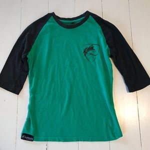 Women’s green Alphalete baseball tee